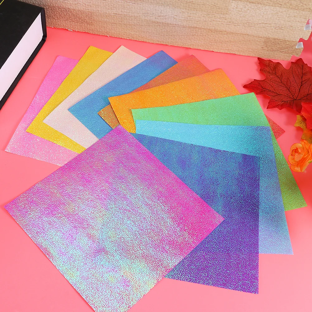 Shimmer Origami Paper 15Cm Square Iridescent Craft Paper For Diy Scrapbooking Glitter Folding Art Kids Projects
