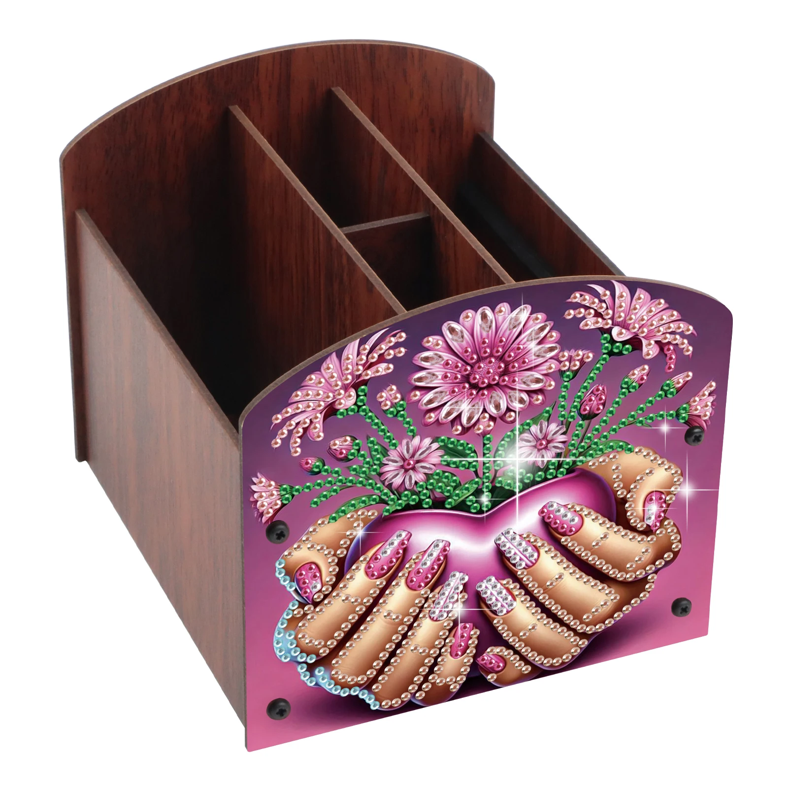 Diamond Painting Organizer Box Kits,Pink Theme DIY Special Shape Diamond Multi Compartment Storage Box Handmade Home Decor Gift