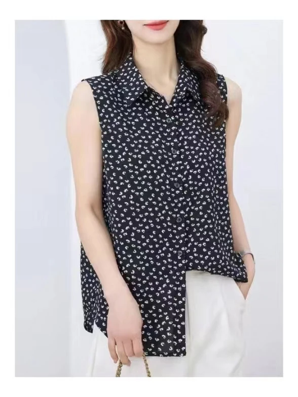 Summer Polka Dot Svel irt Women's High Quali Outerwear Innerwear Faionable Polyester Fabric Korean Sle  Collar
