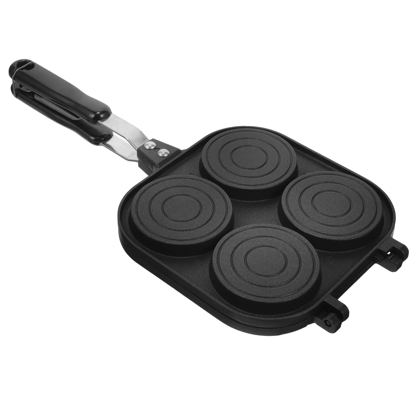 Nonstick Pan Wheel Pie Cooking Tool Egg Frying Non-stick Cooker Toaster Breakfast Skillet Four-hole Creative Black Multi-hole