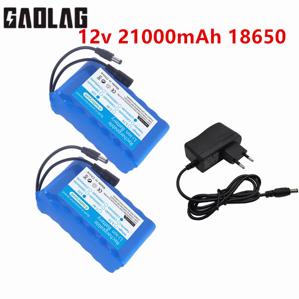 12 V 3S7P 21000 mAh Akku 18650 Lithium-Ionen-Akku für Backup-Stromversorgung CCTV-Kameras + 12,6 V Ladegerät