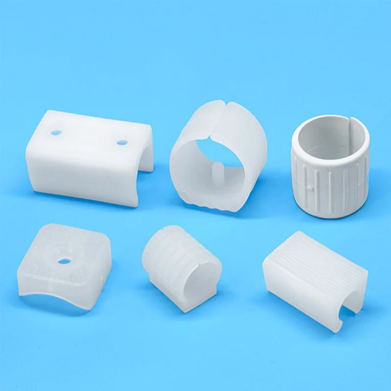 Round Base U-Clamp Chair Leg Covers, Split Tube Caps for Round Flat Pipes, B C Type White Black Anti-Slip Pads