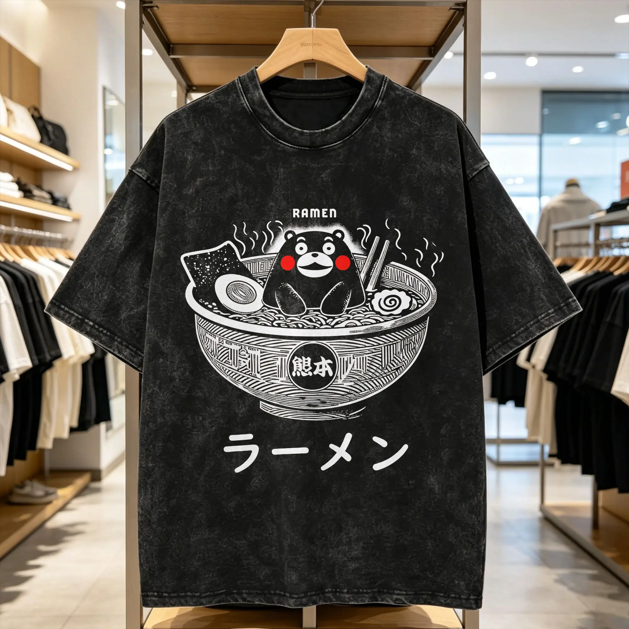 Men Women T Shirt Satanic Bear Washed T Shirts Novelty  Summer Tees Y2K Basic Print Cotton Tops Dropshipping