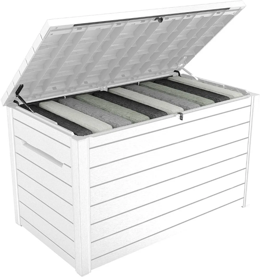 XXL 230 Gallon Deck Storage Box Outdoor Patio Container ~ White