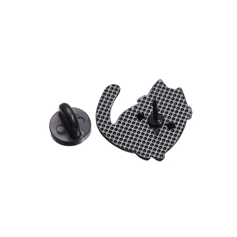 Cartoon Big Eye Black Cat  Enamel Pins Cute Kitten Animal Brooches Lapel Badges Funny Jewelry Gift For Fans Friends