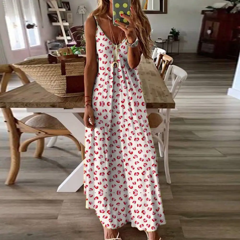 Sexy Dress for Women Clothing 2024 Summer Beach Vacation Camisole Long Floral Skirt Female Elegant Maxi Midi Dress M L XL XXL