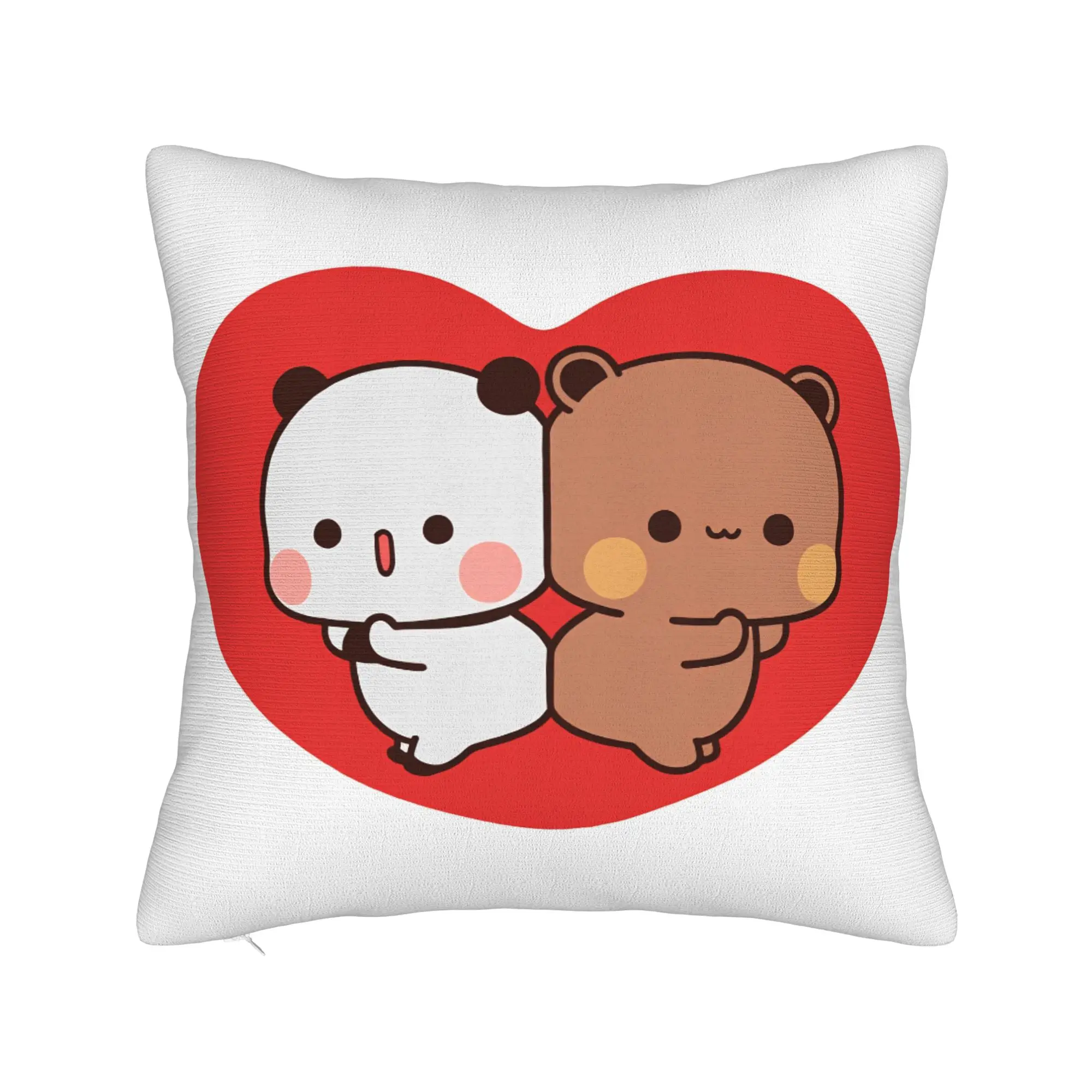 Bubu Dudu Couple Pandas Cartoon Pillowcases  Funny Pillow Case For Chair Sofa Home Decor Comfy Pillow Cover
