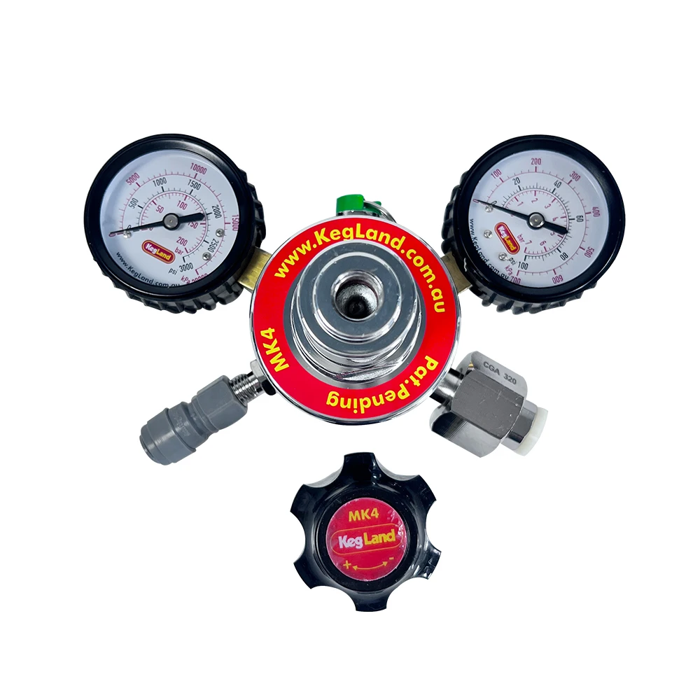 Kegland MK4 Regulator - CGA320 (6.5bar PRV & 100psi Gauge)