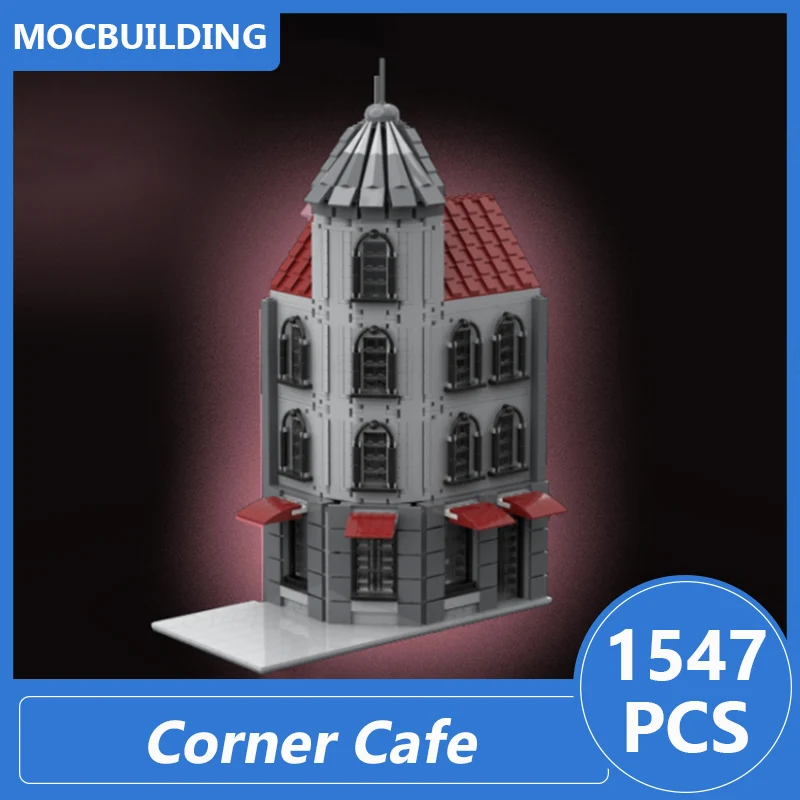 Corner Cafe Modular Buildings Moc Blocks Diy Assemble Bricks Architecture Display Street Scene Collection Toys Gifts 1547PCS