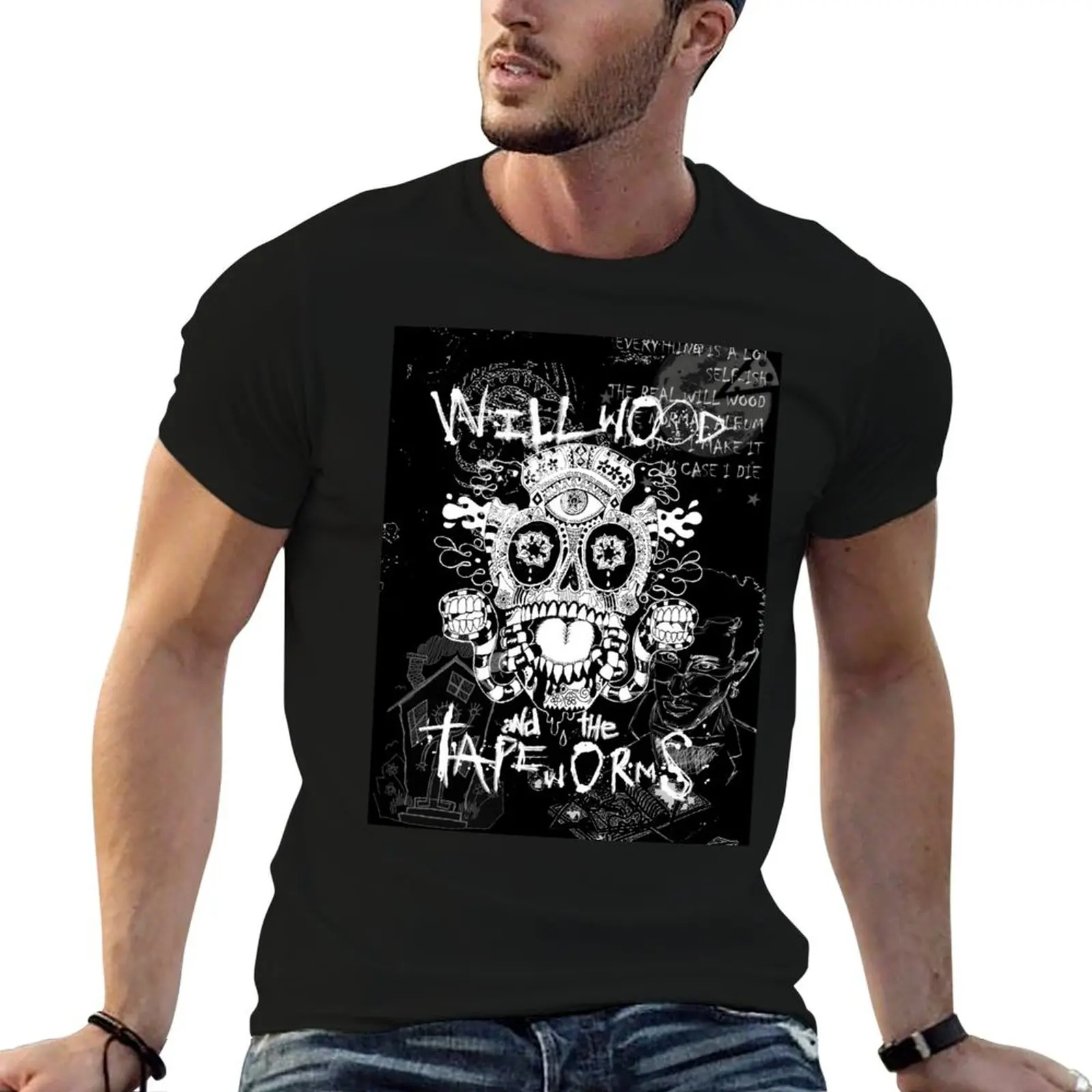 

Will Wood and The Tapeworms Artwork Design T-Shirt man t shirts high quality luxury brand t shirt man designer T-Shirt