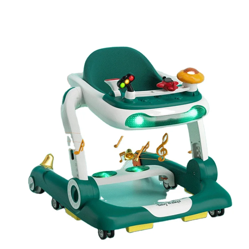 Purorigine-Trotteur Portable Anti-O-Leg Multifonction avec Roues et Siège, Poussée à la Main, en Forme de U, Jouets Musicaux Beby