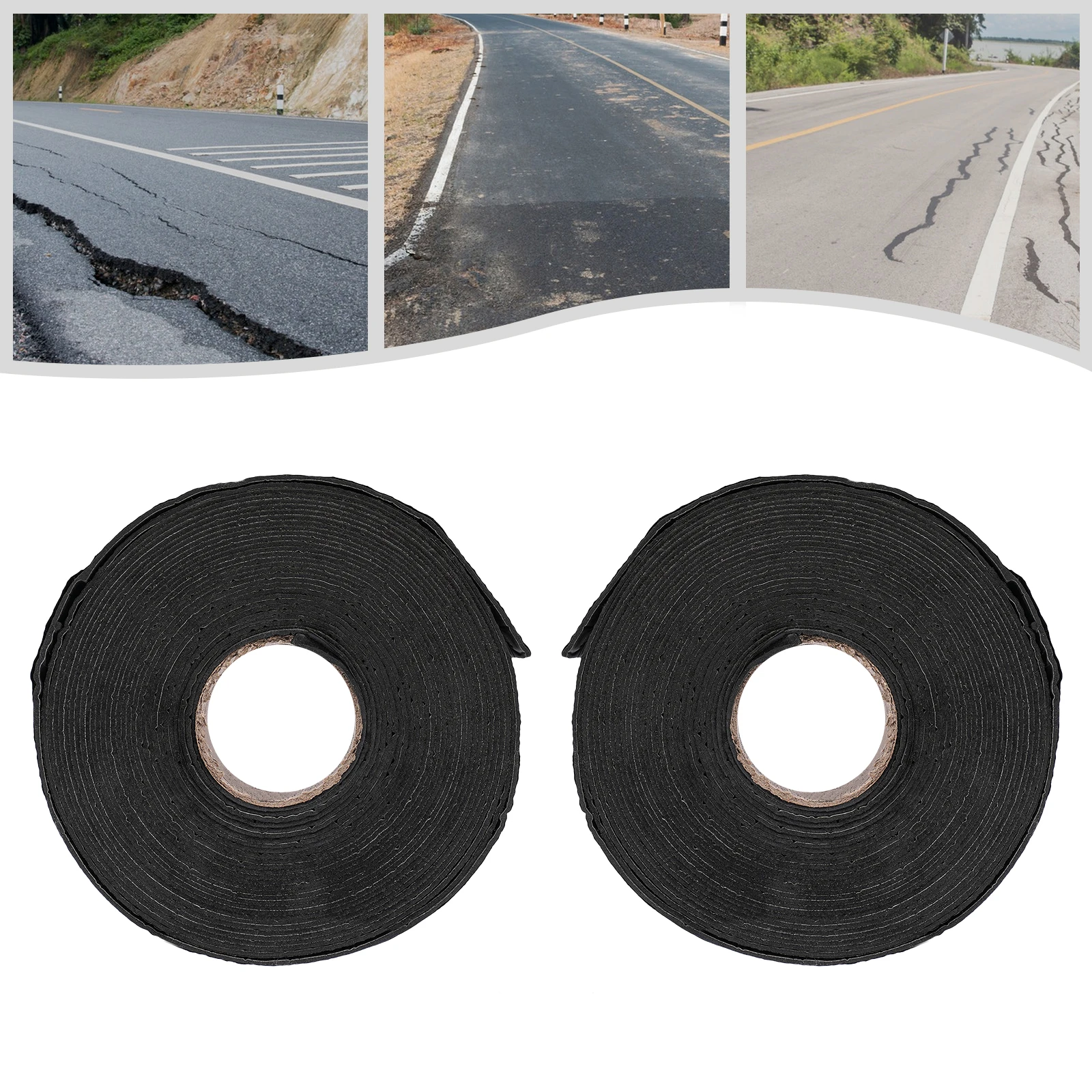 

2 Rolls Self-adhesive Pavement Tape Crack Filler Tape