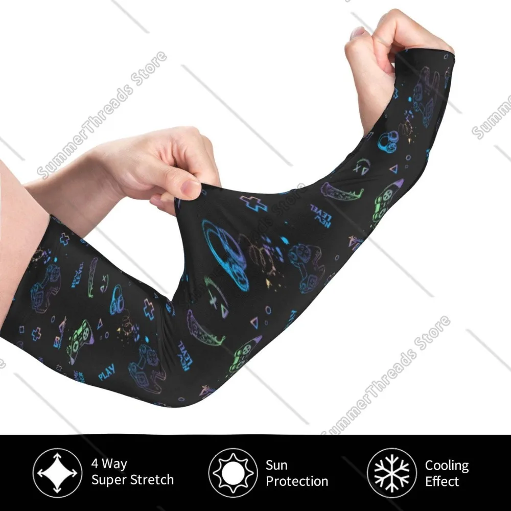 Mangas de enfriamiento GamePads para Unsex, manguitos de brazo, funda de protección solar UV para cubrir con silicona antideslizante