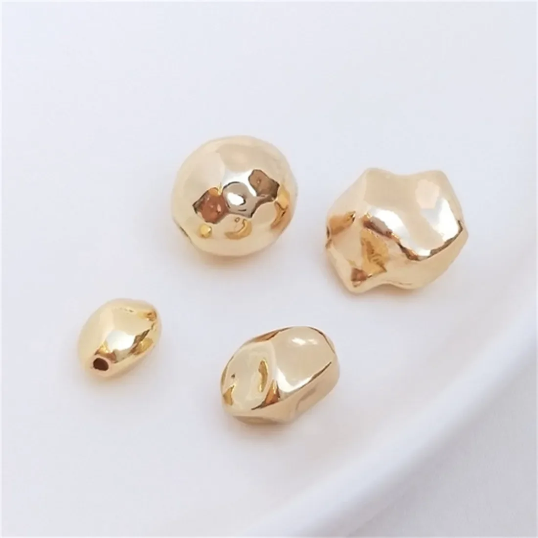 

14K Gold-Color Stone Loose Beads, Non-specification Special-shaped Rice Beads, Handmade DIY Bracelets, Earrings Jewelry Bead