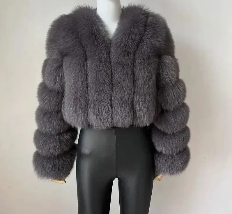 Autunno inverno cappotto di pelliccia di volpe sintetica di alta qualità donna elegante manica lunga caldo visone giacche corte cappotto di