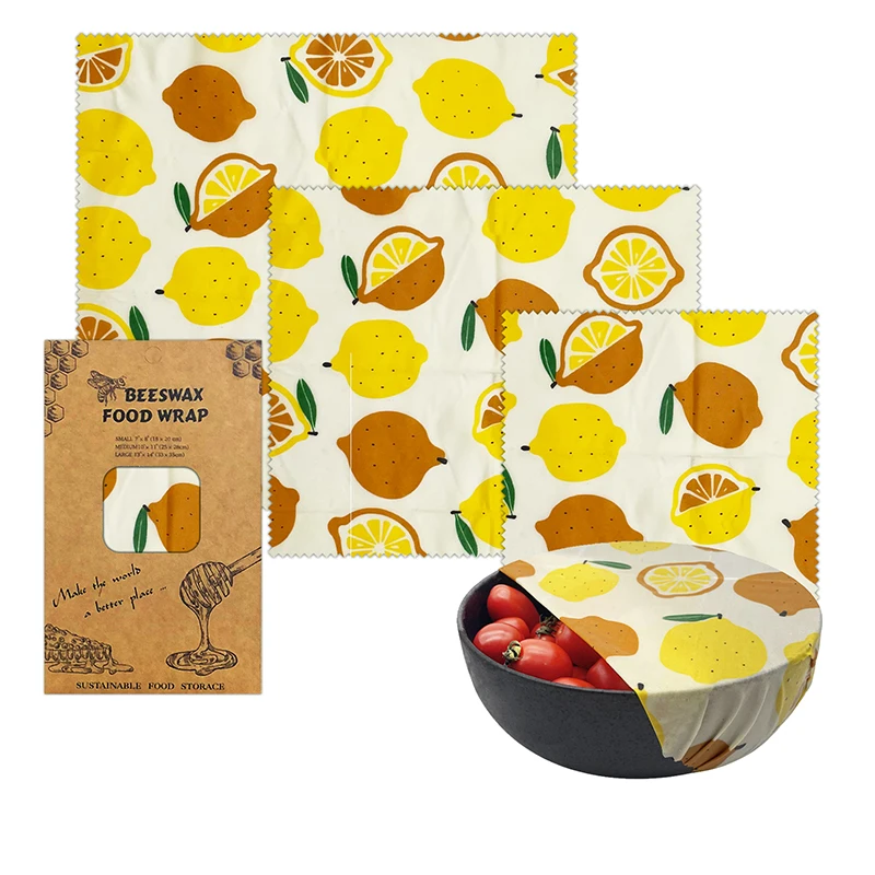 

Reusable Food Wraps Food Fresh Keeping Storage Eco Friendly Organic Strawberry Pattern Beeswax Cloth Wrap Cling Wrap