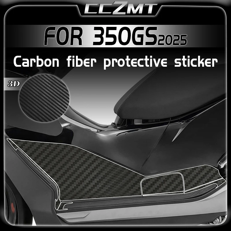 

For QJMOTOR Hong 350GS 2025 3D Carbon Fiber Decorative Stickers Modified Fuel Tank Anti Scratch Protection Film Accessories