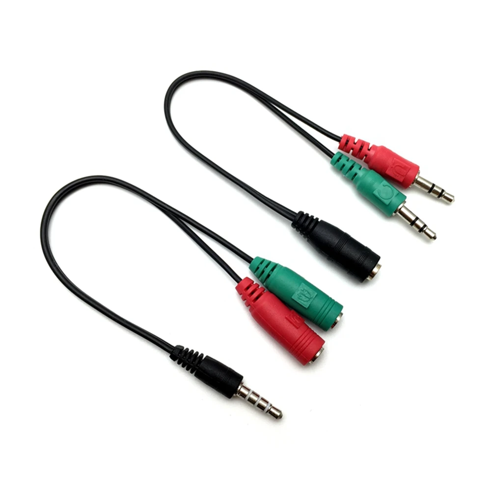 Splitter Kopfhöreranschluss 3,5 mm Stereo Audio Y-Splitter 2 Buchse auf 1 Stecker Kabeladapter Mikrofonstecker für Kopfhörer