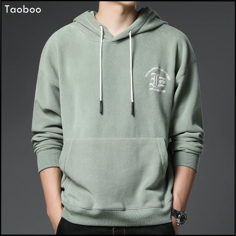 

Taoboo 2022 WinterFall Classic Men's hoodie Solid Polar fleece Hooded streetwear New High quality Anime Men's winter Sweatshirts