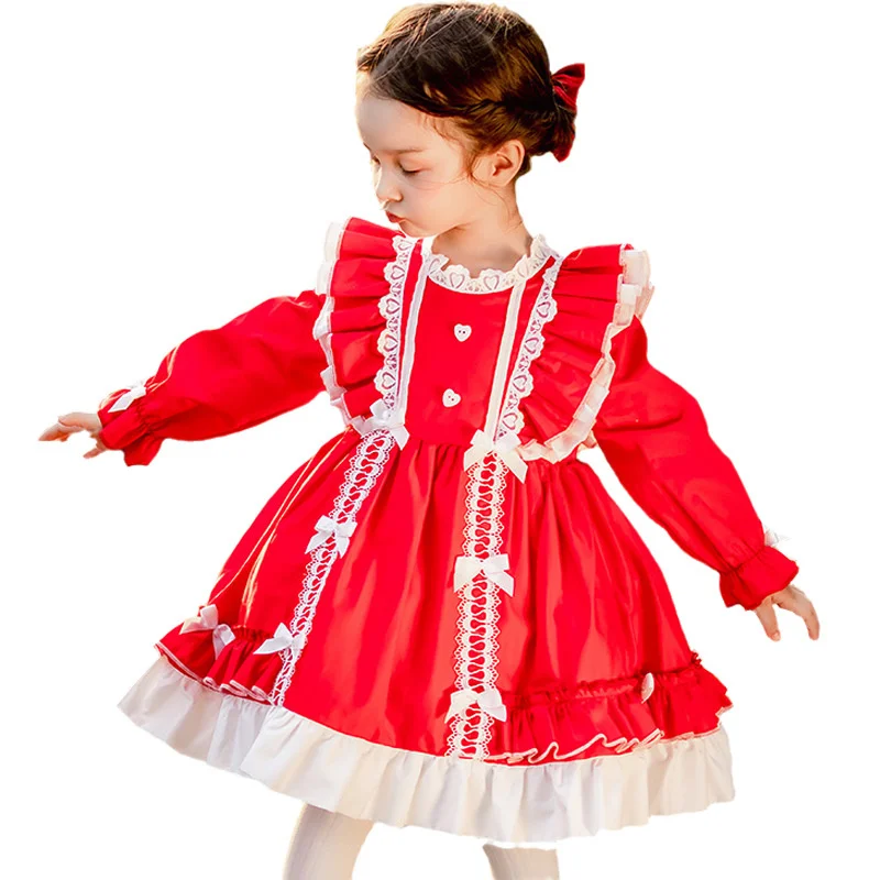 Autumn New Girls Lolita Skirt Middle and Young Children's One Year Old Princess Dress Spanish Children's Dress