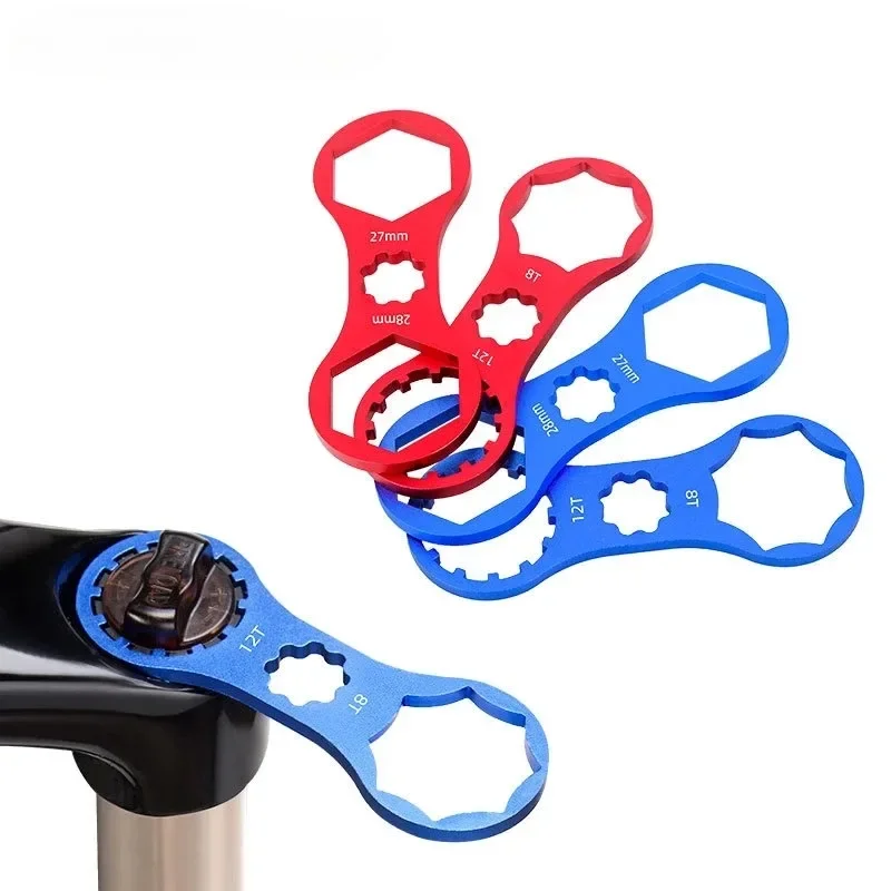 Chave de garfo dianteiro de bicicleta de alumínio, ferramenta de reparo xcr/xct/xcm/rst mtb, chave de tampa de garfo dianteiro, ferramentas de desmontagem rockshox