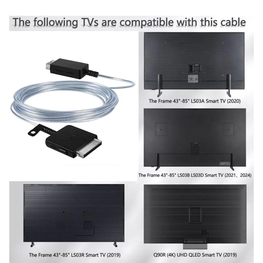 5 м один невидимый соединительный кабель BN39-03006A для Samsung 4K Ultra HD Smart LED Frame TV box QN55LS03AAGXZD, QN43LS03AAF16ft