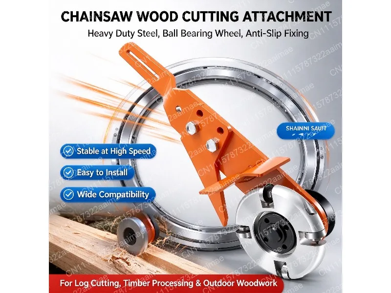 Belt Driven Chainsaw Attachment Wood Carving Tool Portable Durable Balanced Grooving Planer Cutter