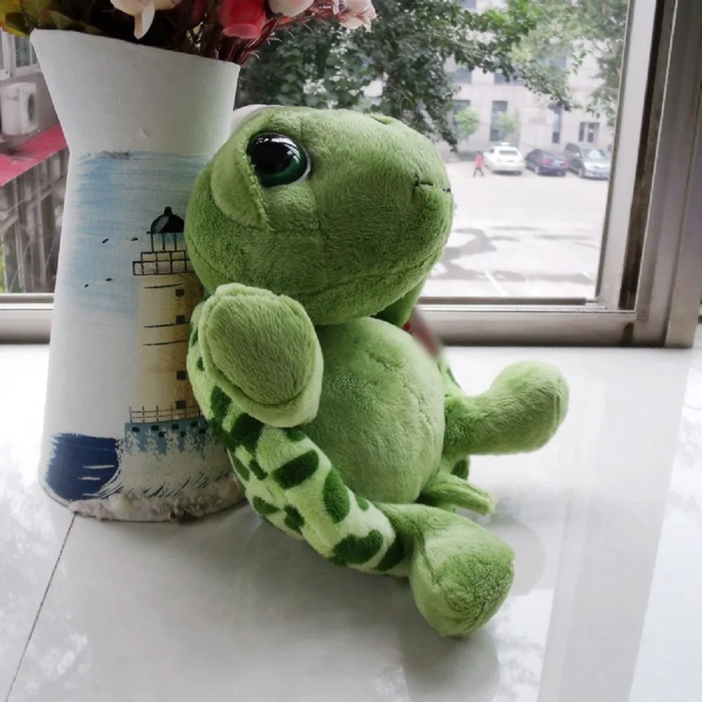 38cm Plush Turtle Toy with Big Eyes Fluffy Pillow Doll Birthday Gift for Men And Women Soft Turtle Stuffed Animal