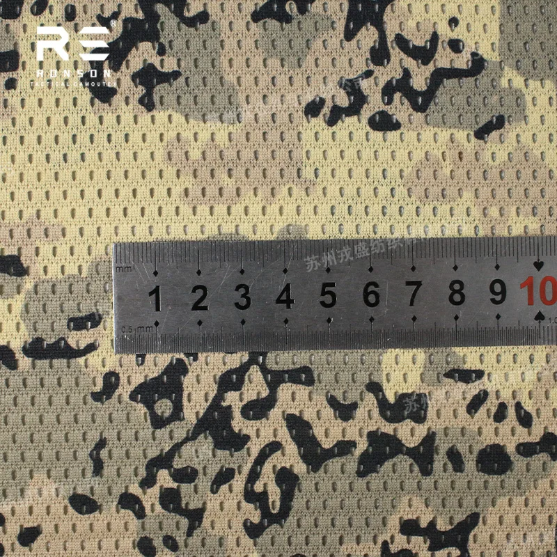 Austrian Tarnanzug Arid Camouflage Mesh 120gsm Light Weight Polyester Printed Mesh Fabric for Tactical Face Mask Scarf