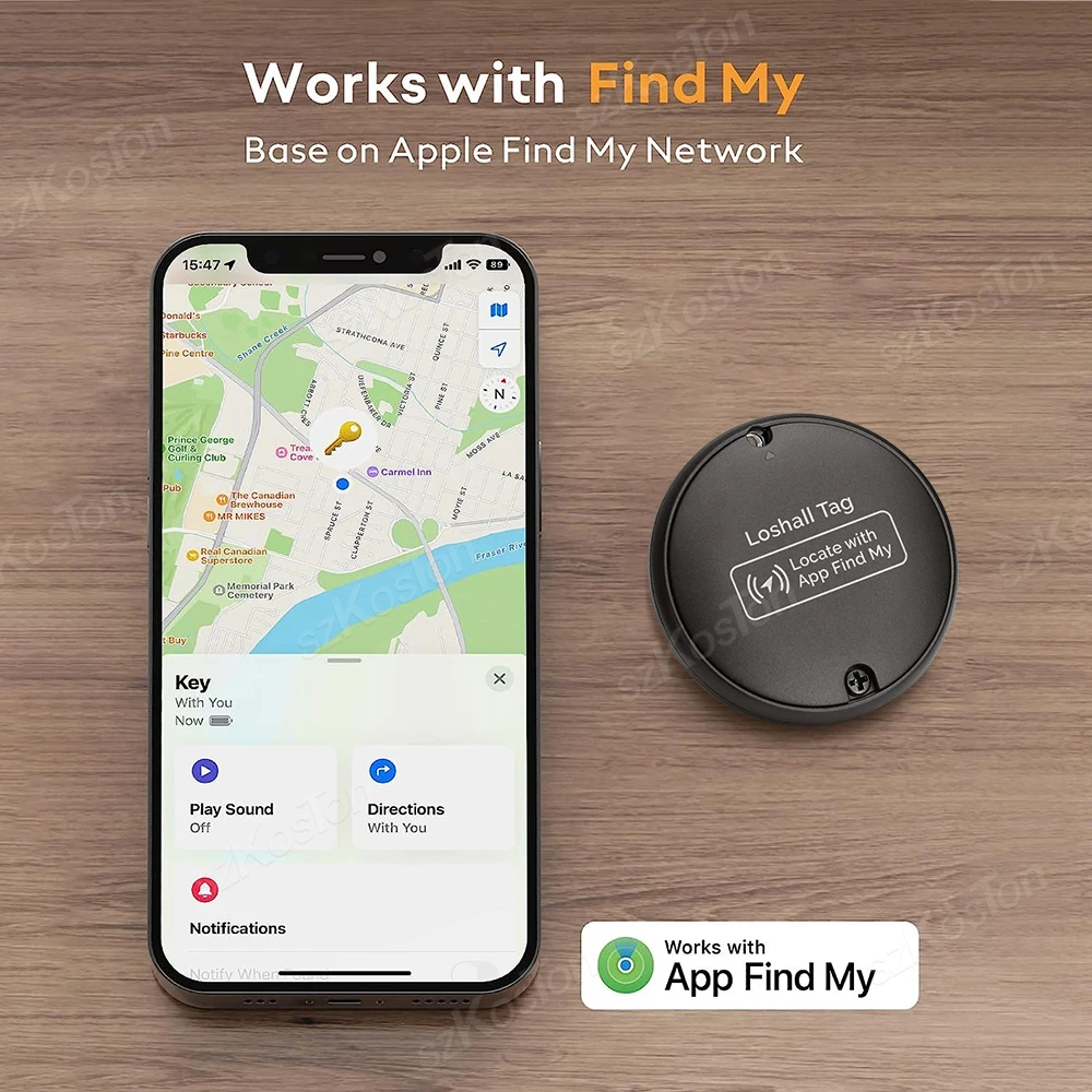 Smart Bluetooth Mini GPS Tracker With Hanging Rope Works with Find My APP Anti Lose Reminder Device for Iphone Tag Locator