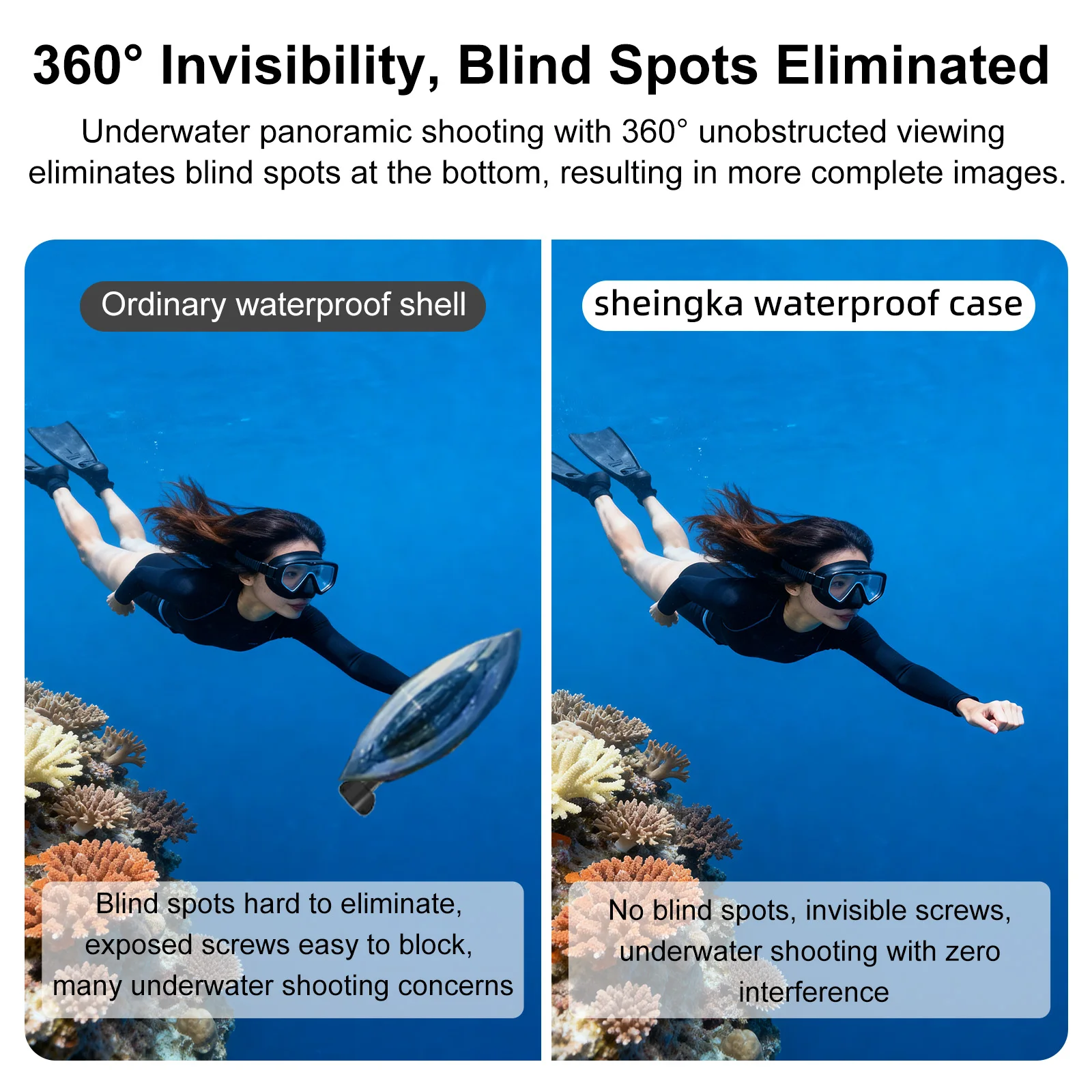 Funda impermeable para DJI Osmo 360, funda de buceo Invisible 45M funda carcasa subacuática carcasa protectora accesorios