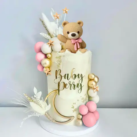 लावेंटी ब्राउन भालू केक सजावट बेज ब्राउन बॉल्स केक टॉपर बोहो भालू केक सजावट बेबी शॉवर जन्मदिन केक सजावट 8 best sales भालू केक टॉपर - №8