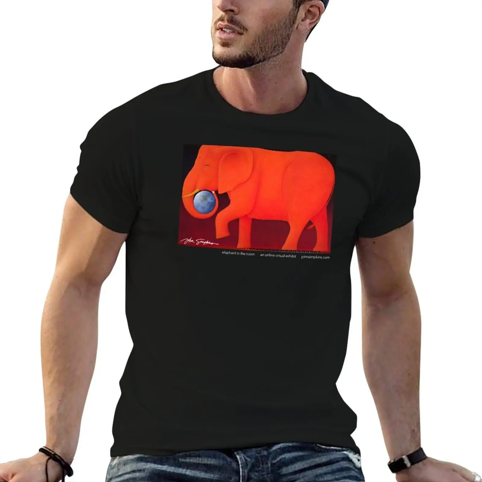 elephant in the room virtual exhibit artwork design T-Shirt shirts graphic new edition T-shirts for men cotton
