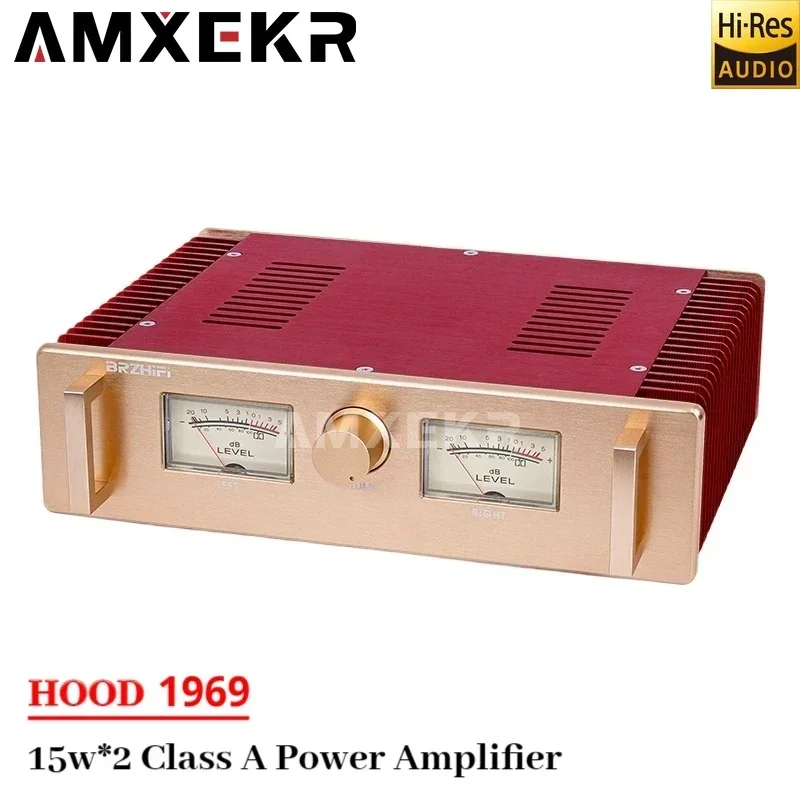 AMXEKR 15 W * 2 Haube 1969 Klasse A Leistungsverstärker High Power Low Distortion Vu Meter Single Ended Output HIFI Audio Verstärker