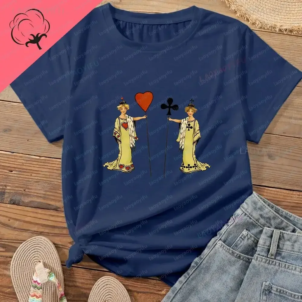 Lucky Poker, Gambler, Poker Enthusiast Short-Sleeved Shirts for Both Men and Women, Cotton T-Shirts