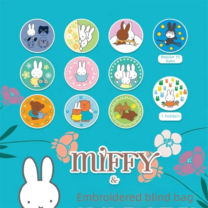 Randomly Select A Miffy Badge Kawaii Cartoon Miffy Rabbit Embroidery Bar Clothing Badge Decoration Cute Backpack Pendant Gift