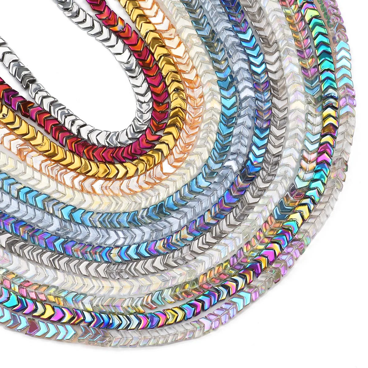 6mm Kristallglas V-förmige Mehrfarbige Handgefertigte DIY-Schmuckperlen für Armbänder Halsketten Dekorative Accessoires