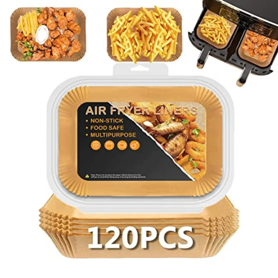 Air Fryer Liners for bella 4Qt Slim Air Fryer, Airfryer Liners for Ninja DZ201/DZ401/DZ550/SL401/CHEFMAN 6 Quart Dual Basket, R