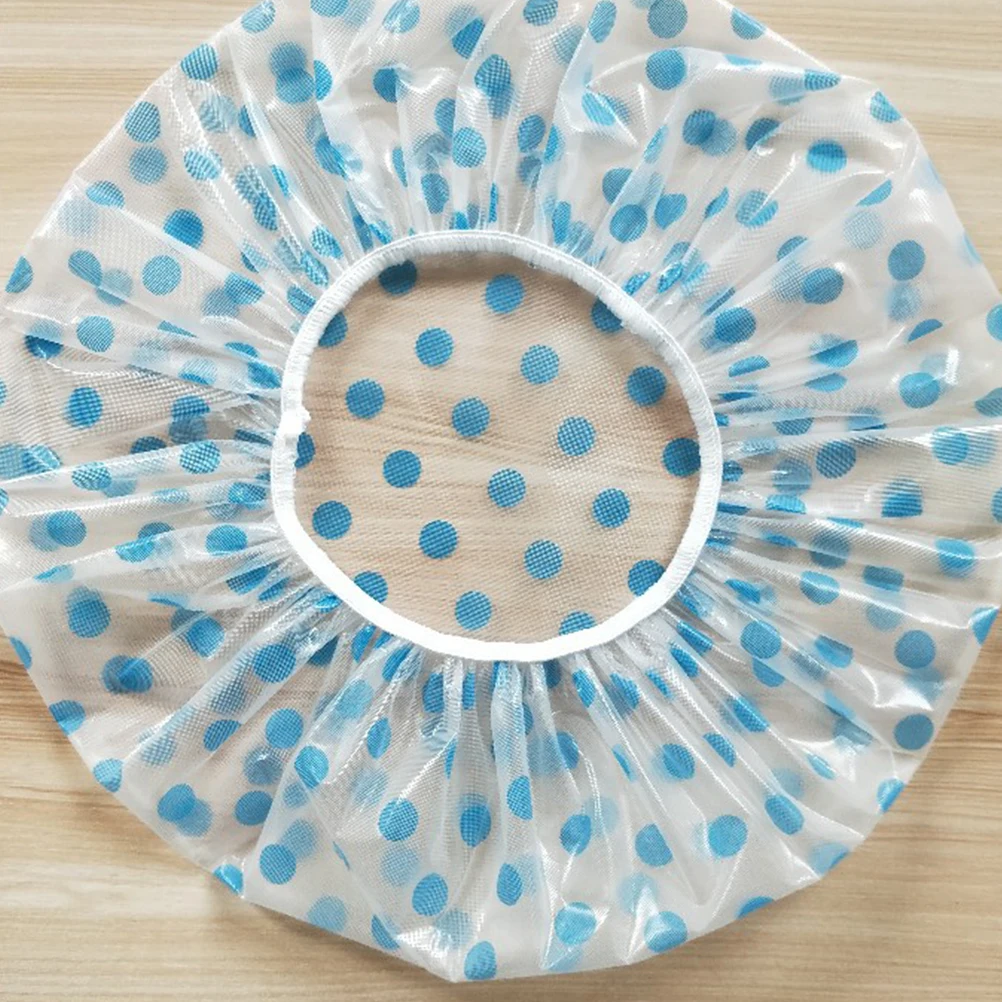 

30 Pcs Waterproof Shower Cap Elastic Band Hats Colorful Bathing Disposable Hotel PE Material