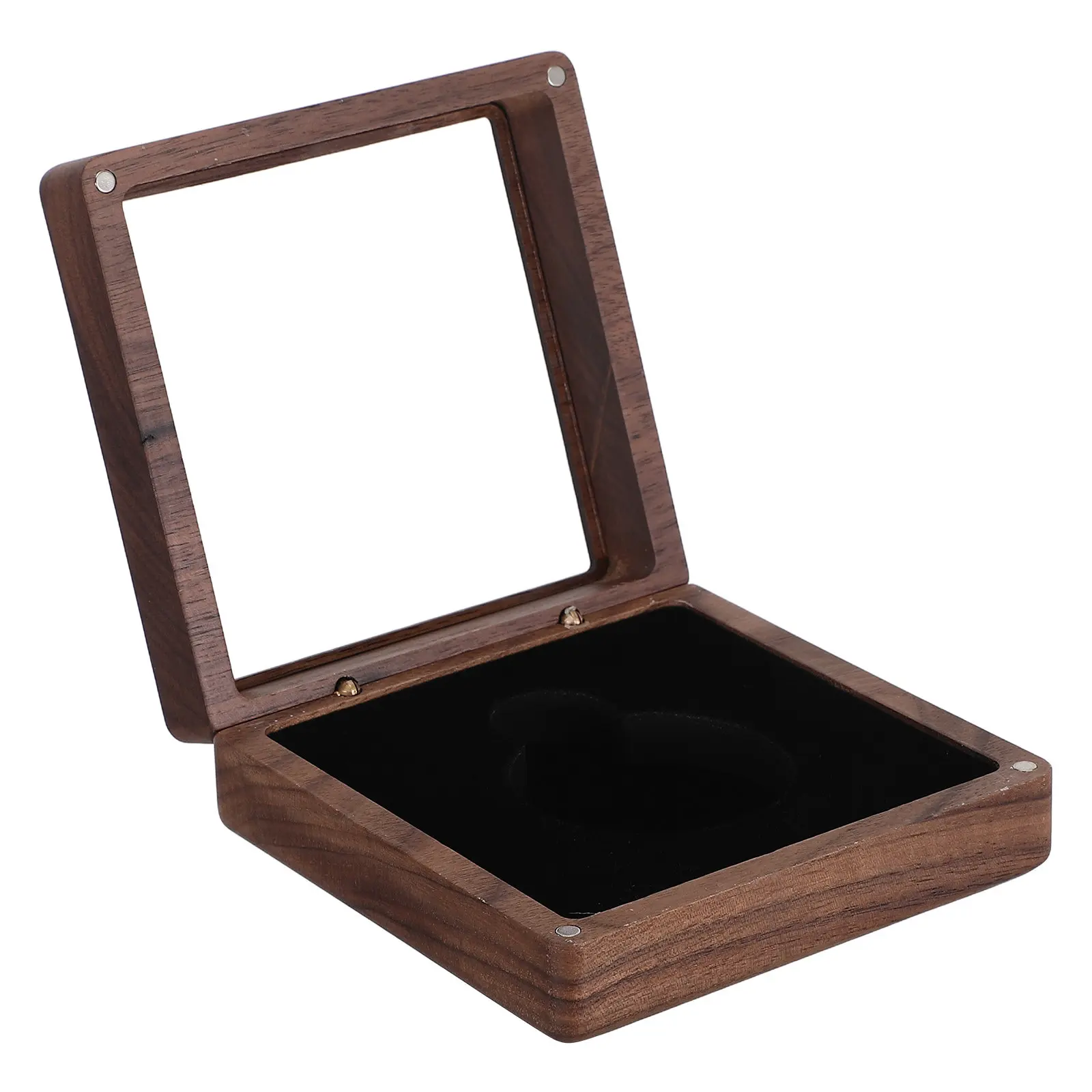 Wooden Pocket Watch Display Box Portable Single Watch Collection Storage Case With Clear Window Watch Jewelry Organizer