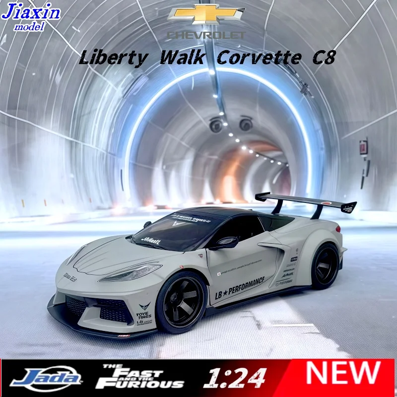 

Jada 1/24 Liberty Walk Corvette C8 - Fighter Jet Corvette Alloy Model Display Item Collection Gift