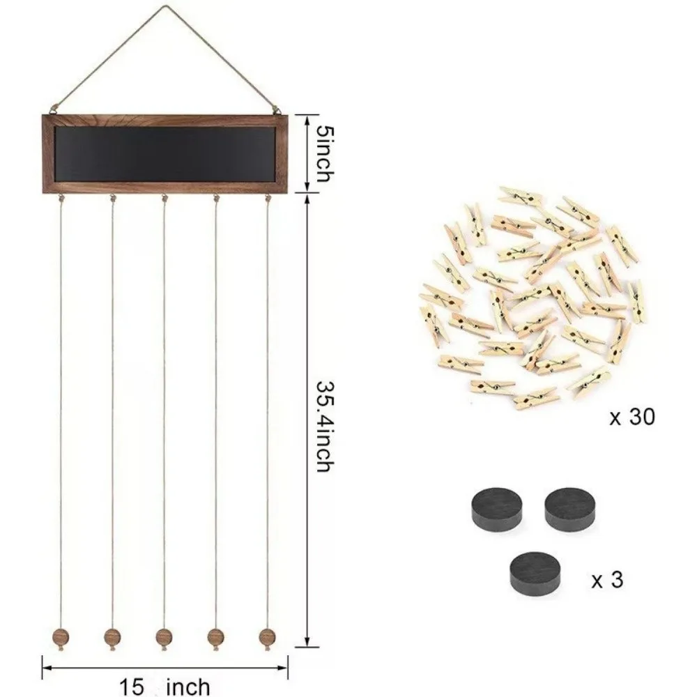 New Wooden Hanging Photo Clips DIY Assembly Decorative Multi Photo Cards Organizer Double-Sided Picture Frame Display Board Home