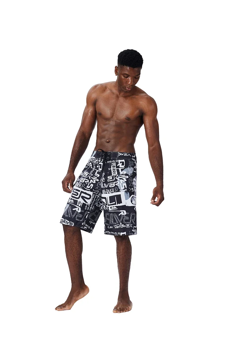 Men Beach Shorts Fitness Muscle Printed Water Sports Surf Beach Shorts Swimwear Fashion Double Bermuda Shorts Nickel board pants