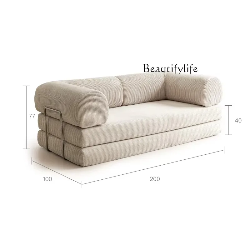 X36 Sofa Bed Fabric Living Room Small Apartment Japanese Retro American Dual-purpose Removable And Washable Module Sofa