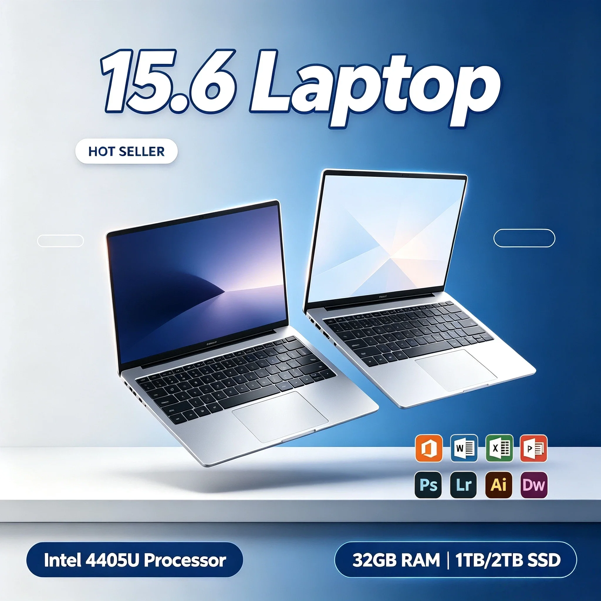 Intel Pentium 4405U 15.6 Inch Gaming Laptop 16GB RAM 2TB SSD Ultra Slim Notebook 1920x1080 Office Study PC Pro Max