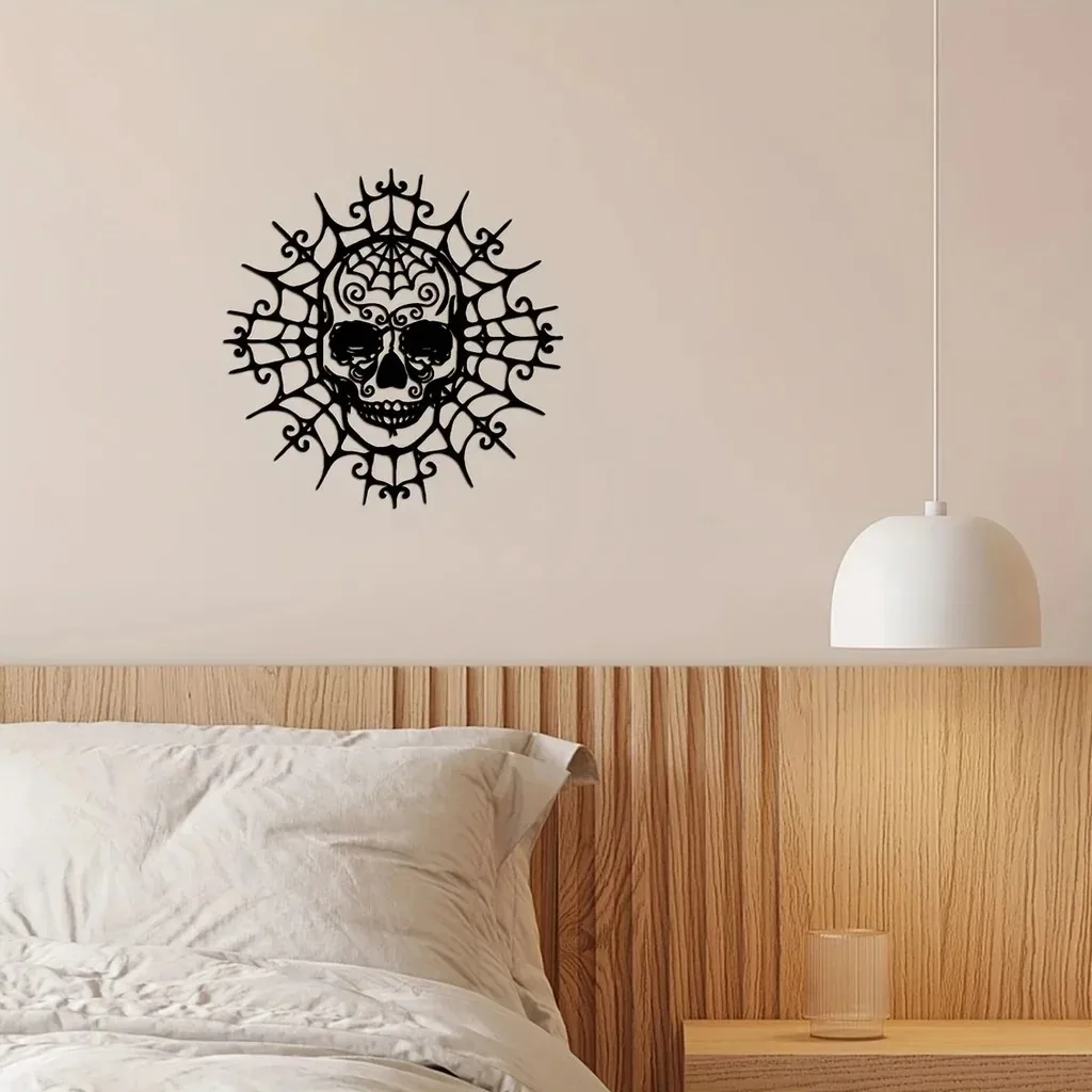 

Metal Skull Wall Mounted Decor, Modern Home Decor, Boys and Girls Room Kindergarten Living Room Nursery Bedroom Decor Background