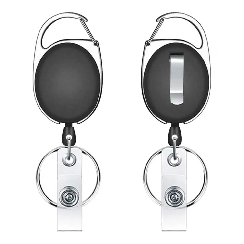 Badge Reel ผู้ถือบัตร Heavy Duty Badge ผู้ถือกันน้ํา Badge Reel ผู้ถือ Heavy Duty Retractable Key Ring โลหะป้องกันการสูญหาย