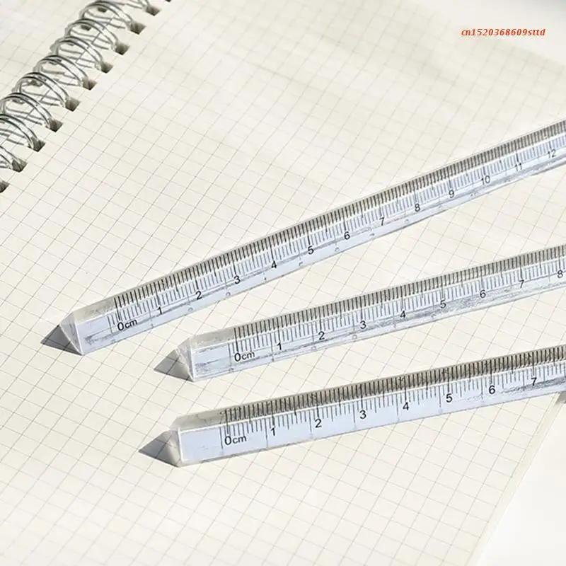 투명 삼각형 프리즘 눈금자 건축가 눈금자 0-15cm 직선 눈금자
