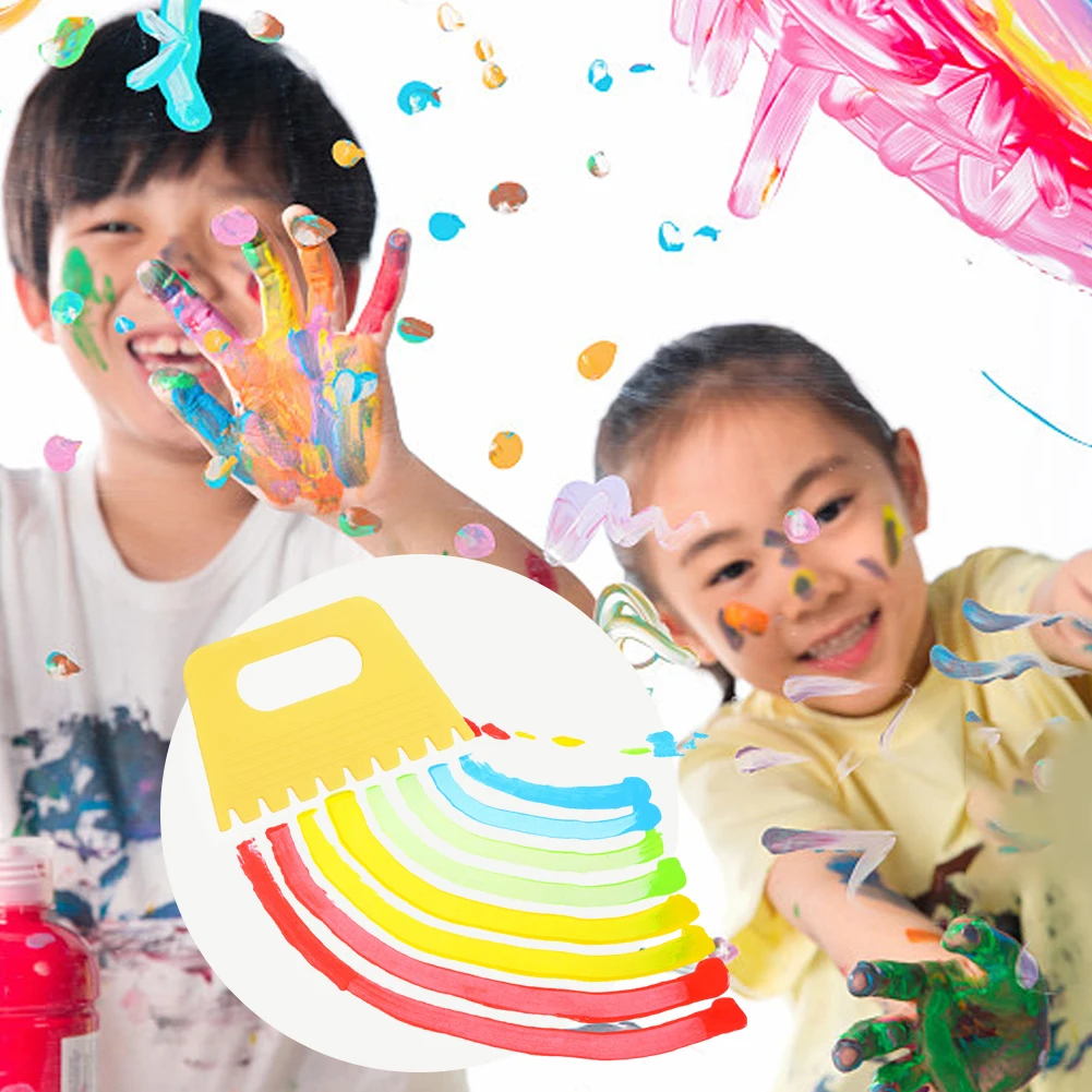 Ferramentas de pintura Graffiti portátil para crianças, Educação Infantil Escultura, Crianças, Artesanato Infantil, Desenho, Linha DIY colorida, Raspador de tinta, Handheld, 4Pcs