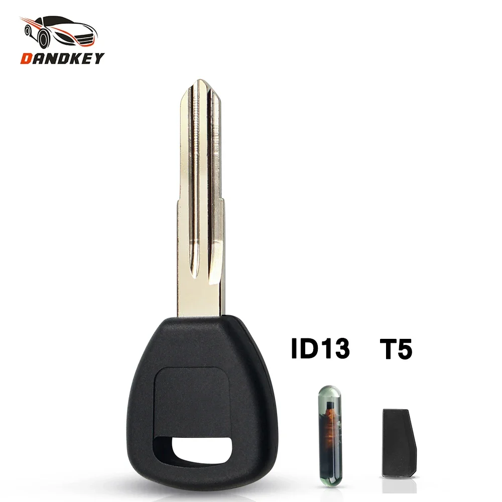 

Dandkey Transponder Key Chip Key Shell Uncut Blank Case With ID13 T5 Chip For HONDA Accord Civic Insight Odyssey Prelude S2000